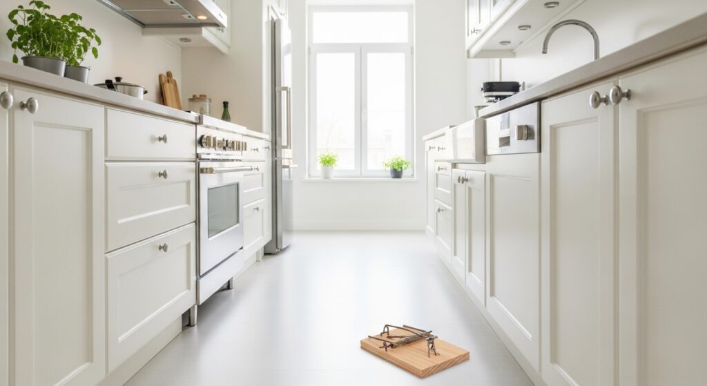 Clear Kitchen with Mouse traps